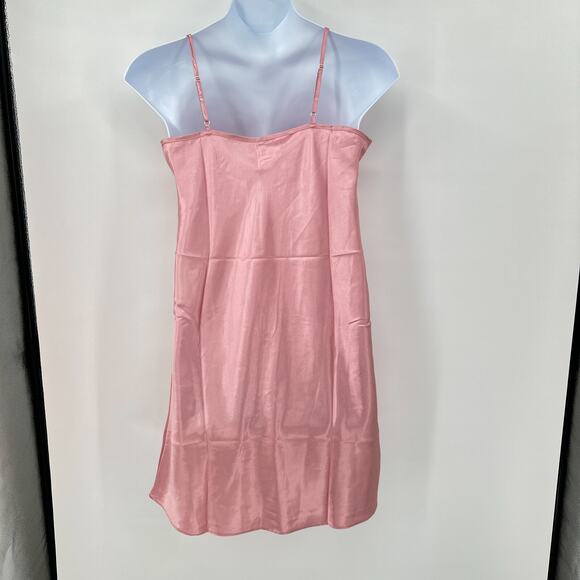 Satin Slip‎ Dress Medium Fairy Pink Grunge Y2K Coquette Romantic Nightie Lace* - Picture 7 of 9